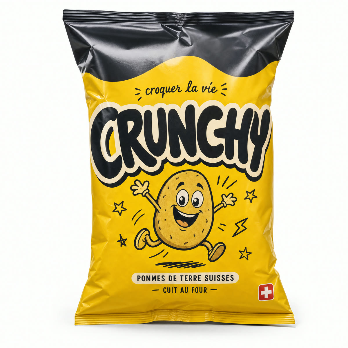 Crunchy — packshot chips suisses