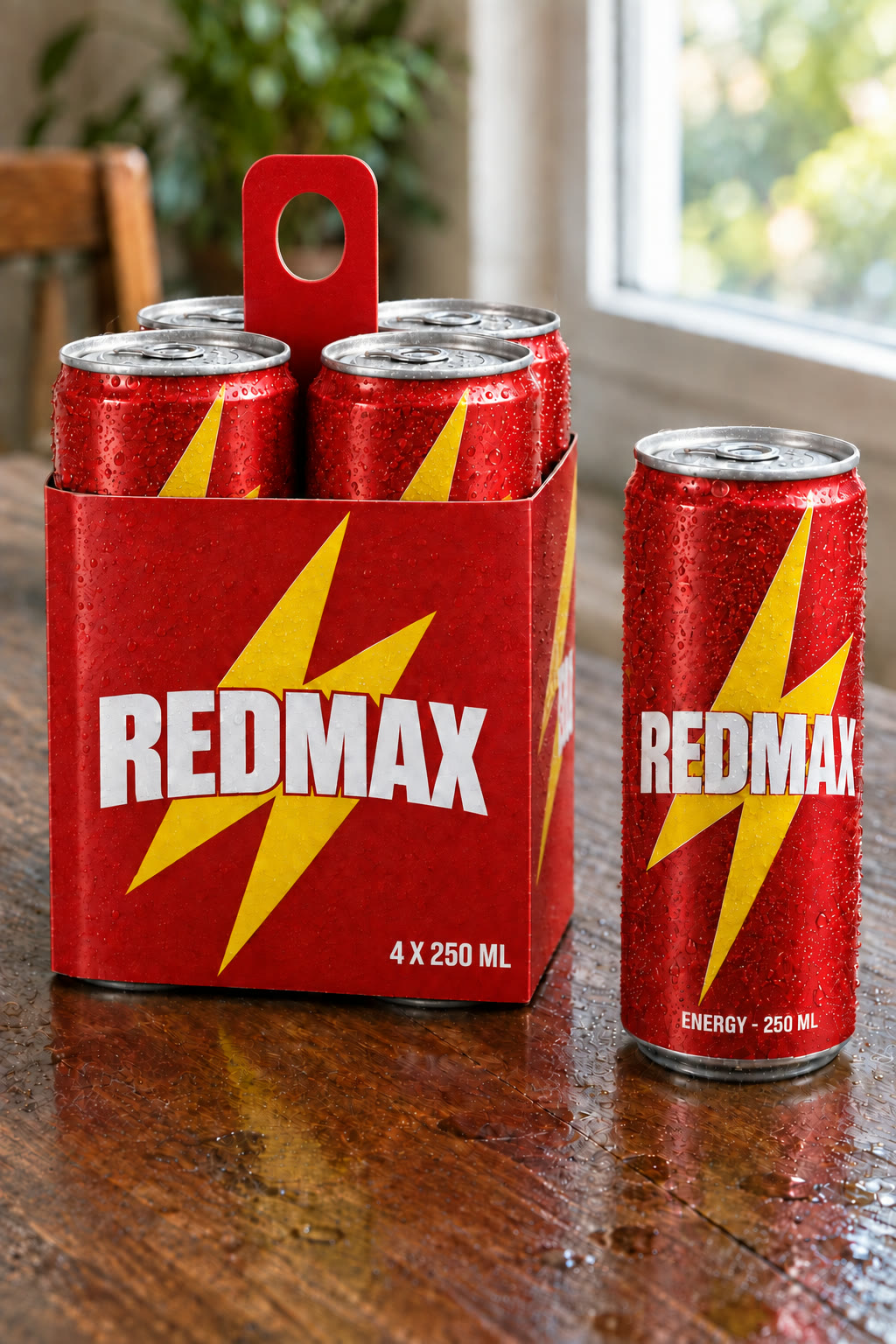 Redmax — pack de quatre canettes