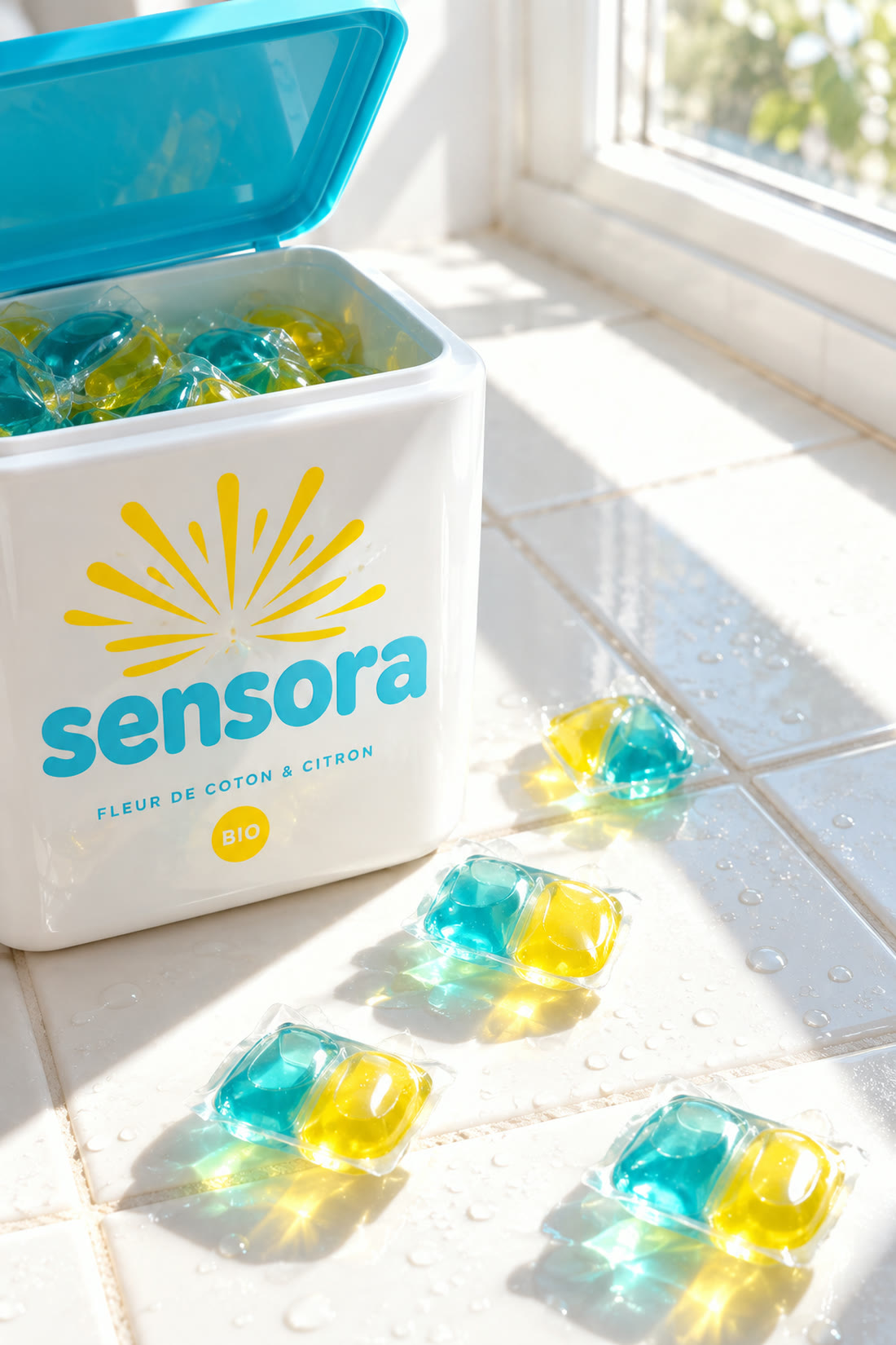 Sensora — packshot capsules lessive